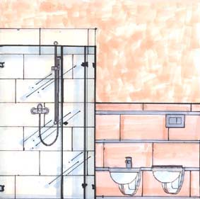dusche, bidet und wc